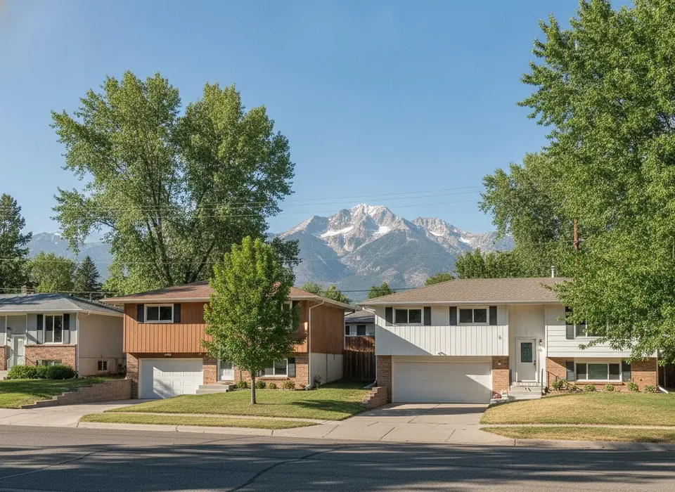 Orem neighborhood street with Mount Timpanogos behind